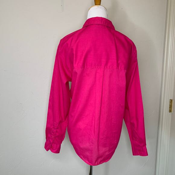 Cotton Blend Vintage Pink Button Up Blouse Medium - Picture 2 of 8